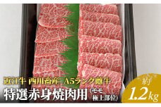 【近江牛 西川畜産】A5ランク雌牛　特選赤身焼肉用　約1.2kg