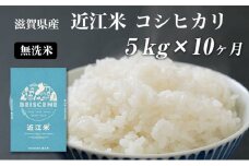 【定期便】令和7年産新米　滋賀県豊郷町産　近江米 コシヒカリ　無洗米　5kg ×10ヶ月 お米 