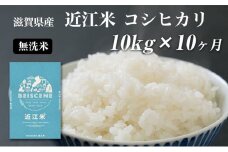 【定期便】令和7年産新米 滋賀県豊郷町産　近江米 コシヒカリ　無洗米　10kg×10ヶ月 お米 