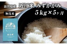 【定期便】令和7年産新米 5kg×5ヶ月 近江米 みずかがみ 無洗米 滋賀県豊郷町産 お米 こめ コメ 米 おこめ 白米 5回 お楽しみ 