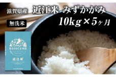 【定期便】令和7年産新米　滋賀県豊郷町産　近江米 みずかがみ　無洗米　10kg×5ヶ月 お米 