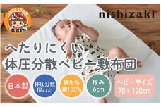 綿100%生地 へたりにくい体圧分散敷布団 70×120cm [C-01106]