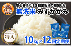 【先行予約】【令和７年産新米早期予約　毎月定期配送・計12回】 BG無洗米みずかがみ10kg×12回【2025年10月以降毎月お届け】[R-00402] / 滋賀県産 多賀町 みずかがみ 米 お米 こめ コメ 白米 ご飯 精米 10kg 袋 定期便 12ヶ月連続 国産 送料無料 おすすめ 人気 大人気 国産 ランキング 無洗米 ヌカ