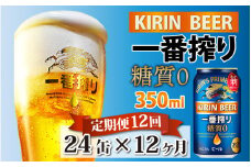 【定期便12回】キリン 一番搾り 糖質ゼロ 350ml × 24本 × 12ヶ月