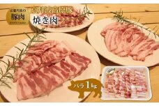 京丹波高原豚 バラ 焼き肉 1kg （豚 ぶた肉 肉 豚肉 焼肉 豚バラ 国産 国産ブランド 京丹波高原豚 三元豚 ブランド 霜降り 焼肉 焼き肉 1kg １キログラム ジューシー こだわり 贈答 ギフト お歳暮 お中元 プレゼント お取り寄せ グルメ 冷凍 京都府 京丹波町 トン'Sキッチン）