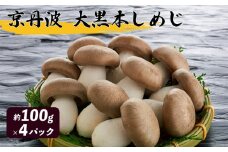 京丹波 大黒本しめじ 400g ( 京野菜  大黒 本しめじ 幻の きのこ 約 100ｇ × 4パック すき焼き 鍋 天ぷら アヒージョ グリル焼き ソテー 香り 松茸 まつたけ 味 しめじ 国産 京都 京 丹波 野菜 人工 栽培 京 の ブランド 産品 )