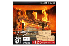 【5回定期便】ナラ40cm 25kg ✕ 5  約125kg 薪 乾燥薪 薪ストーブ 焚火 焚き火 キャンプ アウトドア 暖炉 ストーブ 縦型ストーブ 中型ストーブ 大型ストーブ 舞鶴市 国産