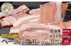 京丹波ぽーく（ベーシック）Ｂセット （セット 冷凍 京都 京丹波町産 豚肉 ポーク ぶたにく 簡単 調理 国産 京都ポーク 焼き肉 しゃぶしゃぶ スライス 詰合せ 詰め合わせ ギフト 贈答 贈り物 お歳暮 お中元 お惣菜 お弁当 豚丼 トンカツ ステーキ バーベキュー BBQ アウトドア キャンプ）