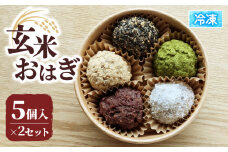 冷凍 玄米おはぎ 5個×2セット ( 玄米 おはぎ 10個 冷凍 和菓子 生菓子 菓子 きなこ ごま ココナッツ 抹茶 粒あん つぶあん 詰め合わせ おやつ スイーツ ギフト 贈答 甘味 手作り ぼたもち 京都 井手町 )