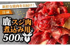 鹿スジ肉煮込み用 500g 鹿肉 鹿 冷蔵 生ジビエ 生肉 煮込み シチュー カレー ヘルシー あっさり 食べやすい 美味しい 肉 臭くないジビエ ジビエ初心者 生食不可 ふるさと納税 ふるさと納税ジビエ 美味しい 京都府 笠置町