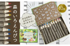森のいろえんぴつ〈色鉛筆 えんぴつ 色えんぴつ 鉛筆 文具 文房具木材 お絵描き キッズ おもちゃ 知育 玩具 手作り 自然 贈り物 プレゼント ギフト〉