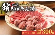 【特選】天然猪肉 ぼたん鍋セット 2～3人前 ( 特製味噌つき 特選猪肉300g 猪つくね10個 ) ジビエ 特選 ぼたん鍋 猪鍋 猪肉 猪鍋 獅子 山鯨 やまくじら いのしし肉 イノシシ肉 しし肉 鍋 天然 京都 和束町 味噌 鍋セット セット ジビエ料理 肉  お取り寄せ キザキ食品 京都府