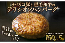 デリシオソ ハンバーグ 150g×5個 イベリコ豚 黒毛和牛 豚肉 豚 ぶた ブタ 牛肉 和牛 牛 肉 お肉 おにく 霜降り 手作り 簡単調理 冷凍 小分け 個包装 お弁当 おかず 夕ご飯 家庭 家庭用 惣菜 お惣菜 料理 調理 人気 おすすめ 京都 八幡 神戸屋商事 肉匠 こしき庵 ふるさと納税