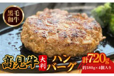 髙見牛ハンバーグステーキ 約180g✕4個 黒毛和牛 和牛 ブランド牛 国産 牛肉 豚肉 肉 お肉 おにく 冷凍 ミンチ ハンバーグ はんばーぐ ステーキ 小分け 惣菜 おかず グルメ 人気 夜食 おつまみ 晩ごはん お弁当 おかず 宇治市 京都府 8000円 八千円