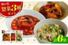  梅の花 3種のおかずセット 6袋 (レンジ 惣菜 惣菜セット レンジ調理 おかず レトルト 冷凍惣菜 冷凍 お惣菜 湯葉 黒酢 和風 丼 鶏肉 トマト 煮込み 豆腐 ハンバーグ 惣菜 お惣菜 夕飯 簡単調理 おかずご飯 詰め合わせ セット 井手町 京都府 梅の花 10000円 一万円 )