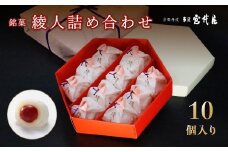 銘菓 綾人詰め合わせ 10個入り 京都 綾部 和菓子 贈り物 ギフト 贈答 化粧箱 梅 白あん 手作り おもち 南高梅 餅菓子 プレゼント スイーツ デザート 菓子