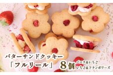 自宅用フルリール いちごフランボワーズ ギフト お花の バターサンドクッキー フルリール 2種類 8個入 数量限定  プレゼント 贈り物 洋菓子 焼き菓子 クッキー缶 バターサンドクッキー サンドクッキー バタークリーム 苺 いちご フランボワーズ 京都 舞鶴 京都府 舞鶴市