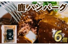 鹿ハンバーグ6個 （国産 ジビエ 肉 ジューシー 冷凍 鹿肉 鹿 高級 ハンバーグ デミグラス ソース おすすめ 人気 京丹波町 京都府）