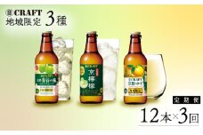 【定期便】 地域限定 寶CRAFT 京檸檬 京都ゆず 青谷の梅 クラフトチューハイ 各330ml × 12本 1ヶ月1種類ずつ 3回分 3ヶ月（お酒 酒 酒定期便 飲み比べ ゆず酒 梅酒 酎ハイ  レモン酎ハイ レモンチューハイ 宝酒造)