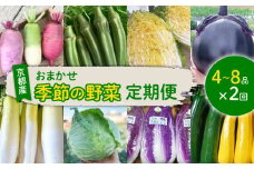 【定期便2回】 野菜 セット ４～8種 詰め合わせ 京都 西村農園 久御山町 おまかせ 旬 旬野菜 なす ピーマン キャベツ かぶ とうもろこし 大根 カリフラワー ブロッコリー 