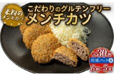 メンチカツ 30個 （6個 × 5袋）アレルギー対応 アレルギー配慮食 卵不使用 乳製品不使用 小麦不使用 グルテンフリー 米粉 カツ 豚 玉ねぎ 国産 冷凍 おかず 加工食品 加工品 宇治市 京都府 