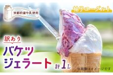 【訳あり】　特製バケツジェラート 1L 【柚子ヨーグルト】 ( ジェラート アイスクリーム アイス バケツアイス 業務用アイス 業務用ジェラート 業務用 バルク 大容量 柚子 ヨーグルト ゆず 訳あり 野菜 果物 フルーツ デザート スイーツ 家庭用 冷凍 おすすめ きよしファーム 南丹市 南丹 京都府 京都 )