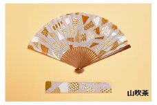 【みのや扇舗】/fan/fun扇子（大サイズ：山吹茶）