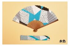 【みのや扇舗】/fan/fun扇子（大サイズ：水色）
