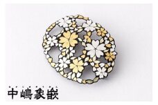 【中嶋象嵌】透かし桜ペンダントブローチ