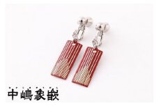 【中嶋象嵌】長四角　ピアス〈ライン〉