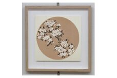 【芸艸堂】伊藤若冲 木版画　桜の花卉天井画パネル仕立て額装