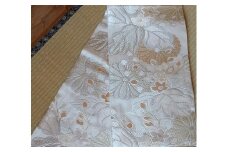 【山口成織物】西陣織 白地 唐織 袋帯 洋風菊桐文【お仕立付き】