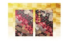 【早和製本】京都西陣織 御朱印帳 赤黒扇面桜 SOWALABO