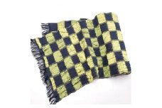 【Kyoto SILK Hannari】西陣織兵児帯　市松（黒・黄）
