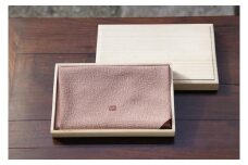 【宮井】正絹ふろしき　四季の色（鼠砂）約45cm幅　桐箱入り