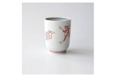 【たち吉】鳥獣戯画 湯呑 赤絵