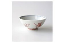 【たち吉】鳥獣戯画 飯茶碗 赤絵