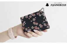 【AYANOKOJI】天溝がま口ウォレット(流花 黒)