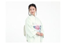 【たゆたふ】30秒で着られる色無地 袷 六花（ROCCA）（薄緑 Ｍサイズ）