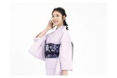 【たゆたふ】30秒で着られる色無地 袷 六花（ROCCA）（薄紫 Ｍサイズ）