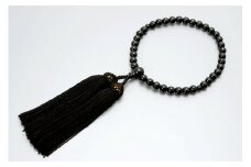 【京念珠】数珠 黒オニキス 正絹房【土屋念珠店/女性用/レディース/念珠/略式/3751】