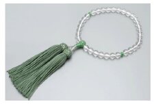 【京念珠】数珠 水晶 アベンチュリン 正絹房【土屋念珠店/女性用/レディース/念珠/略式/3738】