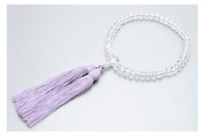 【京念珠】 水晶 スターシェイプカット 正絹松風頭房【土屋念珠店/女性用/レディース/念珠/略式/3724】