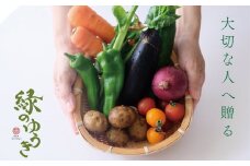 【緑のゆうき】購入された野菜の売上の1％が、社会貢献に 京都産のこだわり野菜（有機野菜、栽培期間中農薬・化学肥料不使用など）を 美味しいタイミングで収穫したセット