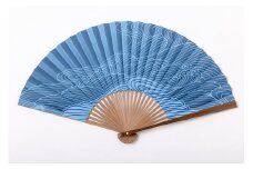 【伏見上野旭昇堂】漆喰京扇子（蒼波）