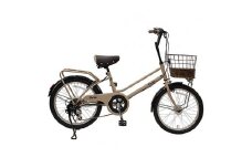 《9月末までの限定寄付額》完成品でお届け！シティサイクル シマノ 外装6段変速 20インチ オートライト SHIMANO 自転車 ファインバイク カフェミニ  FINEBIKES 《8月下旬頃発送》［京都 自転車 シティサイクル 人気 おすすめ スポーツ アウトドア ツーリング ブランド メーカー］CAFE-FBCM206R【マットベージュ(MC)】