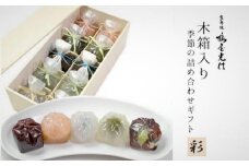 【鶴屋光信】木箱入り 季節の詰合せ和菓子「彩」