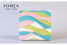 【池内友禅】SOMEA　バイフォールドウォレット　レザーモデル（重ね立涌／ワカクサ）