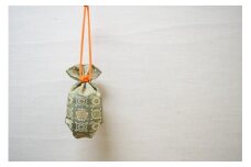 【石黒香舗】匂い袋 部屋用 吊り型巾着 掛香 （緑）