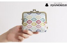 【AYANOKOJI】平親子がま口財布(京都菊菱 白)